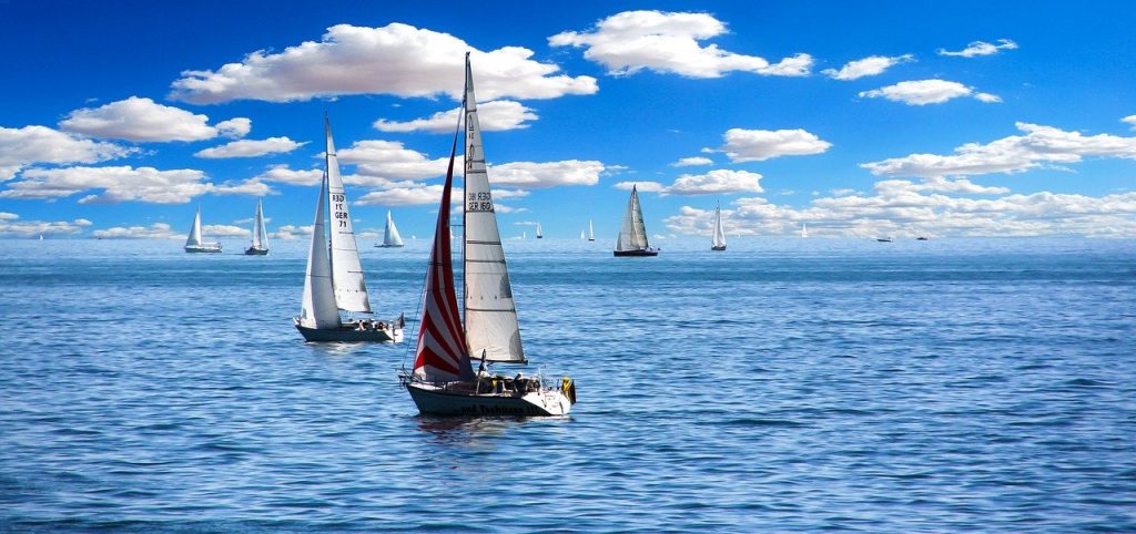 Sailing boat in the ocean